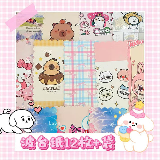 【台纸+袋】波台纸:メモなし。直台纸:欲しいテーマの台纸をメモしてください(最低4つのテーマを選ぶ)