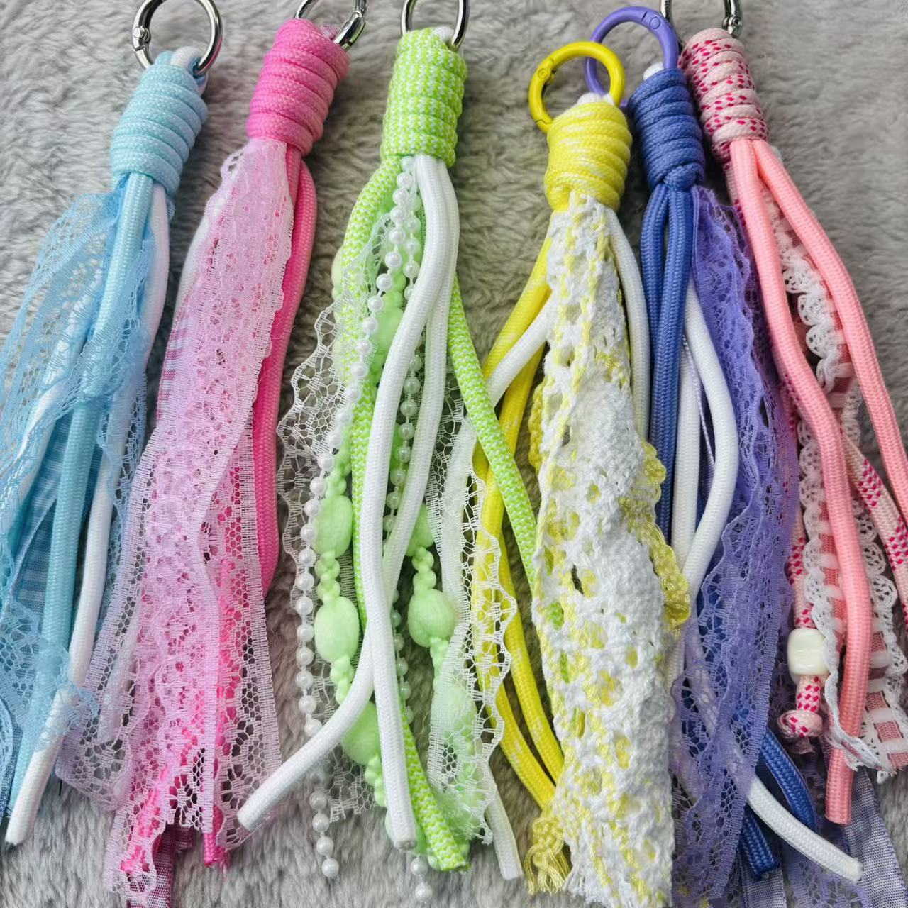 本物兎毛モフモフ＋紐ストラップ